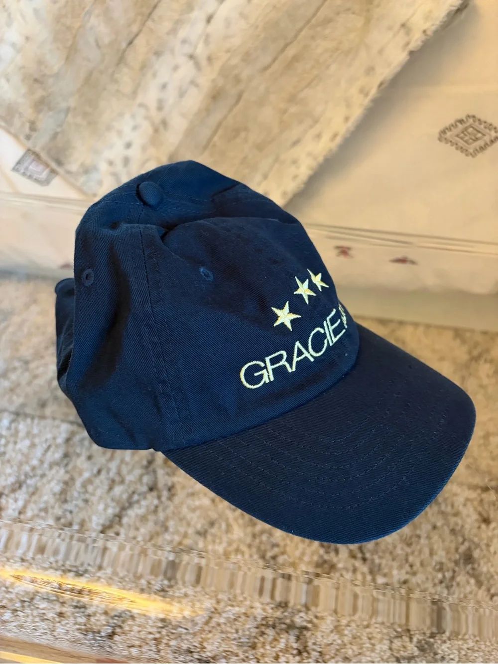 GRACIE abrams Embroidered Navy Baseball Cap